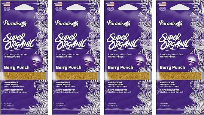 4 Pc Berry Punch Scented Car Auto Home Deodorizer Air Freshener Block Under Seat