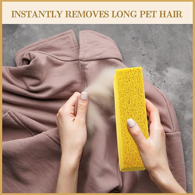 8 Pack Pet Hair Lifter Remover Sponge Cat and Dog and Other Pet Hair from Furniture Carpet Bedding and Clothing Removal Tool 5.91 x 2.76 x 1.57 Inches