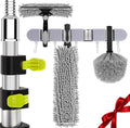 【Upgrade Anti Rotation 】 20FT High Reach Duster KitLightweight Aluminum Alloy Extension Rod5-Piece Set210° Steering Head Clean Various Anglefor Cleaning CeilingHigh Wall