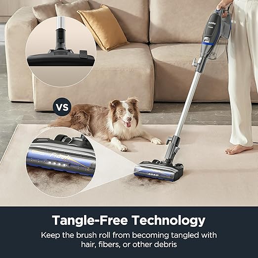 Eureka Corded Stick Vacuum Cleaner for Home Pet Hair Lightweight Vacuum Cleaner with Powerful Suction for Carpet Tile and Hard Floor Blue NES520BL 2-in-1 Flash Handheld Vac