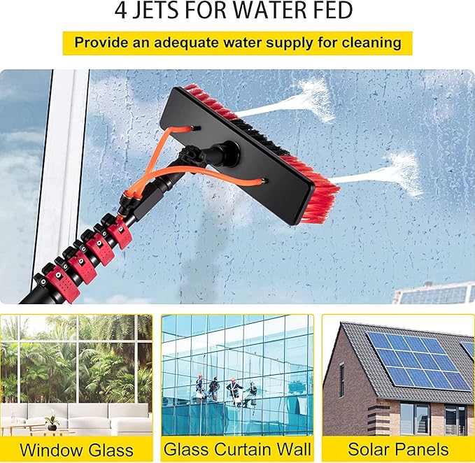 Water Fed Pole Kit Window Cleaning Tool Kit Extendable Cleaner Conservatory Roof Suitable for Photovoltaic Panel Cleaning Trucks12FT/3.6M