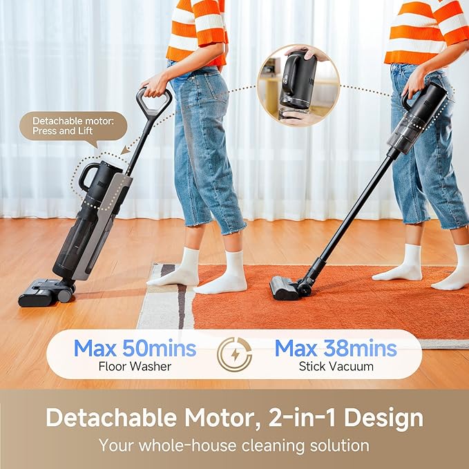 DREAME G10 Combo Wet Dry Vacuum Cleaner Floor Cleaner Mop 2-in-1 Cordless Vacuum for Multi-Surface Up to 50 Mins Runtime One-Step Self Cleaning Lightweight for Hard Floor
