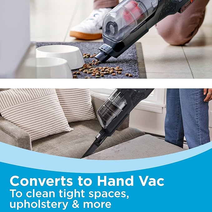 BLACK+DECKER POWERSERIES 20V MAX Cordless Stick Vacuum Cleaner Household Vacuum Cleaners for Hardwood Floors and Carpet LED Lights Detachable Anti-Tangle Lightweight Bagless (BHFEA18D1)