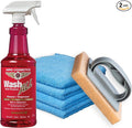Wash All Multi-Surface Multi-Purpose Cleaner Degreaser 32oz with Microrfiber Aero Towel and Bug Scrubber Pad. Kitchen Bath Floors Furniture Appliances Home Car RV and Boat