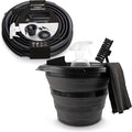 SIMPLEMADE Collapsible Bucket Cleaning Set - Includes 2 Foldable Buckets Spray Bottle Rag Scrubbing Brush and Sponge - Holds Up to 10 liters Easy Storage All-Purpose Cleaning Solution