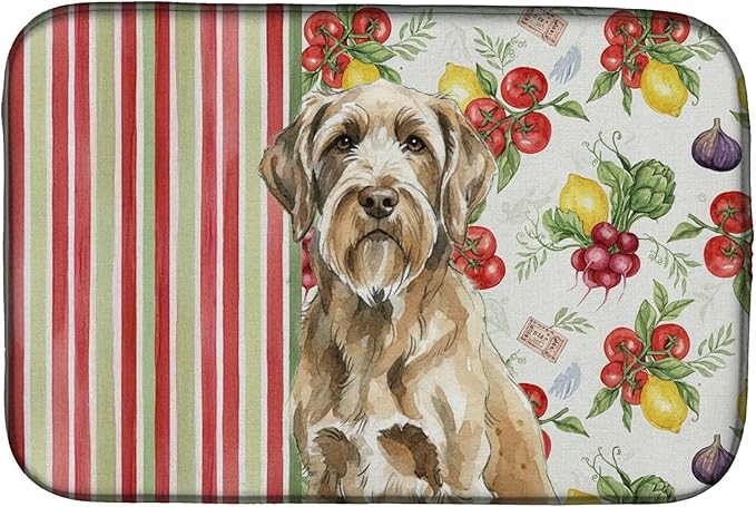 Caroline's Treasures Spinone Italiano Vegetables Dish Drying Mat Absorbent Dish Drying Mat Pad for Kitchen Counter Dish Drainer Mat for Countertop 14 x 21 Multicolor