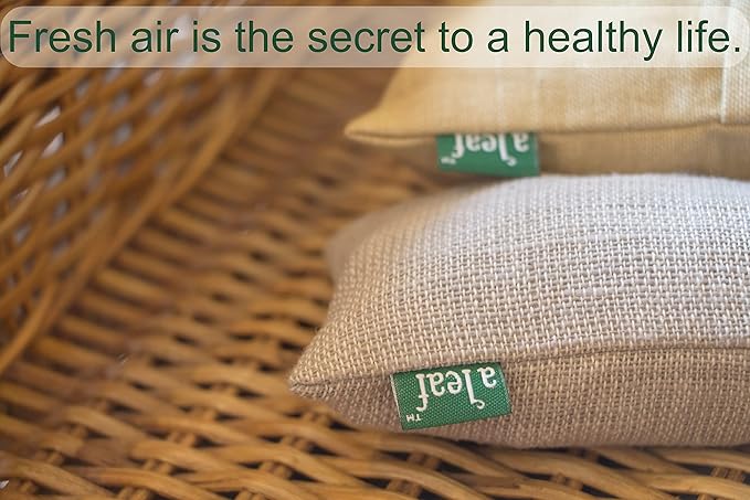 Bamboo charcoal air purifying bag Naturally Dyed and Canada-Made odor absorber a scent free chemical free activated bamboo charcoal smell eliminator 3 large and 4 small light grey color bags