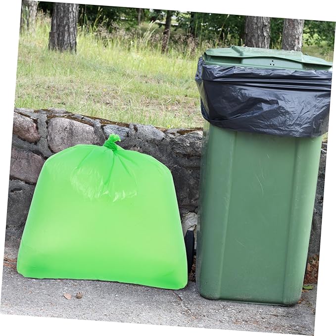 50pcs Thickened Plastic Kitchen Trash Bags Tear-resistant Garbage Liners for Bathroom Home Office Hotel School Use