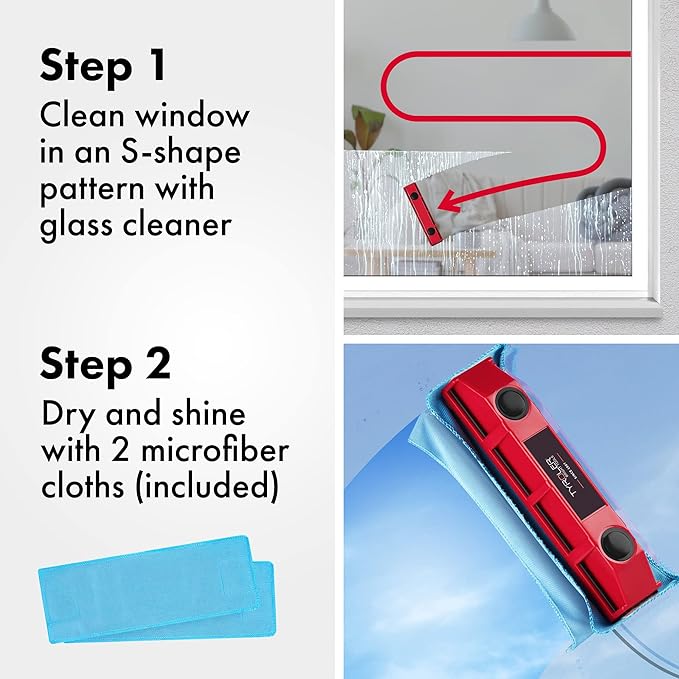 Tyroler Outside Magnetic Window Cleaner Tool Glider S-1 Fits Only Very Thin - 0.1- 0.3 Windows Double Sided Windows Cleaner Machine Tool | Magnet Window Cleaner Tools