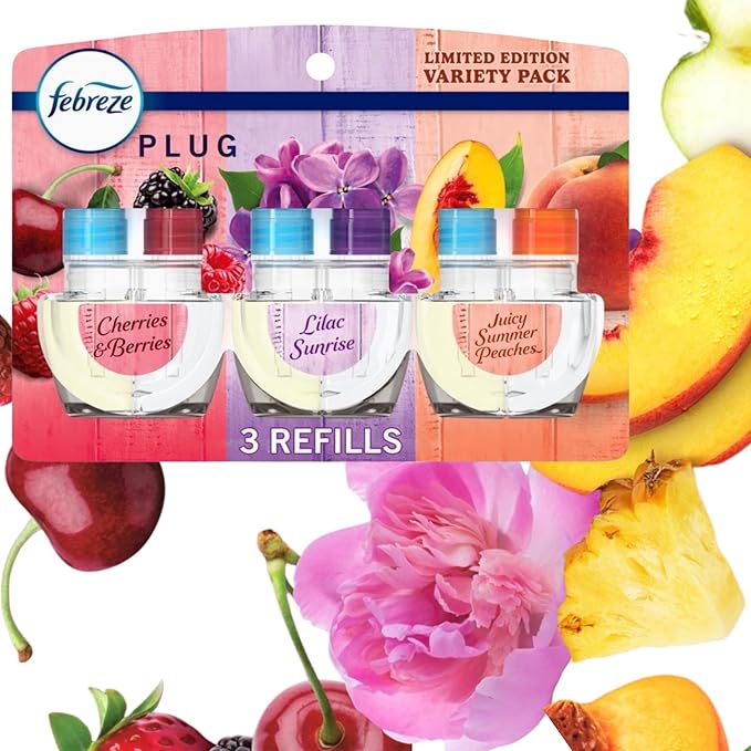 Febreeze Spring Summer Limited Edition Plug in Fruit Scented Refills 3 pack (Summer Limited Edition 3 Pack)