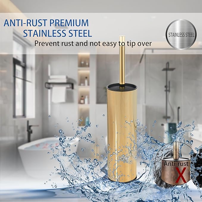 BGL Toilet Brush and HolderStainless Steel Toilet Brushes for Bathroom Toilet Bowl Brush