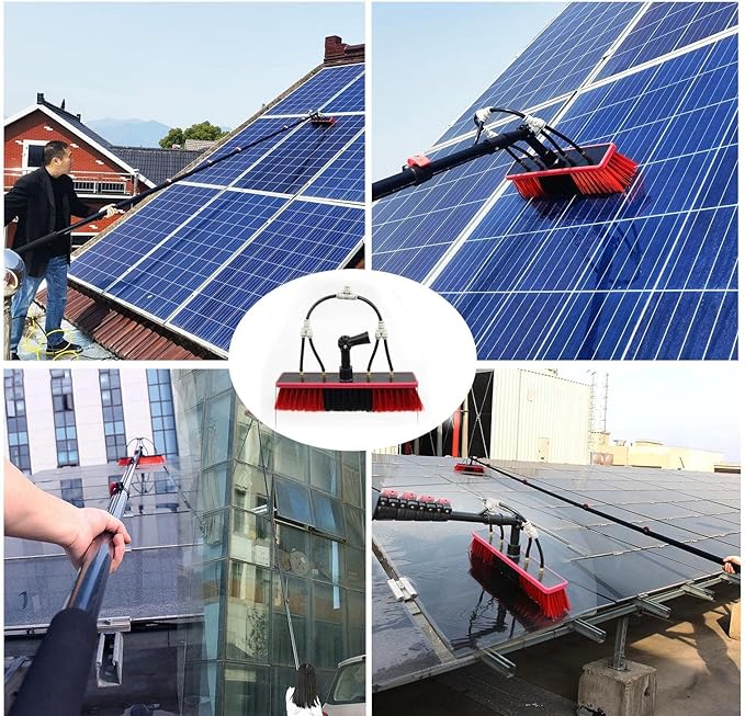 Window Glass Solar Panel Cleaning Telespole Water Fed BrushWindow Cleaner Window Glass Solar Panel Cleaning System Washing Equipment/24Ft (20ft(6m))20ft(6m)20ft(6m)