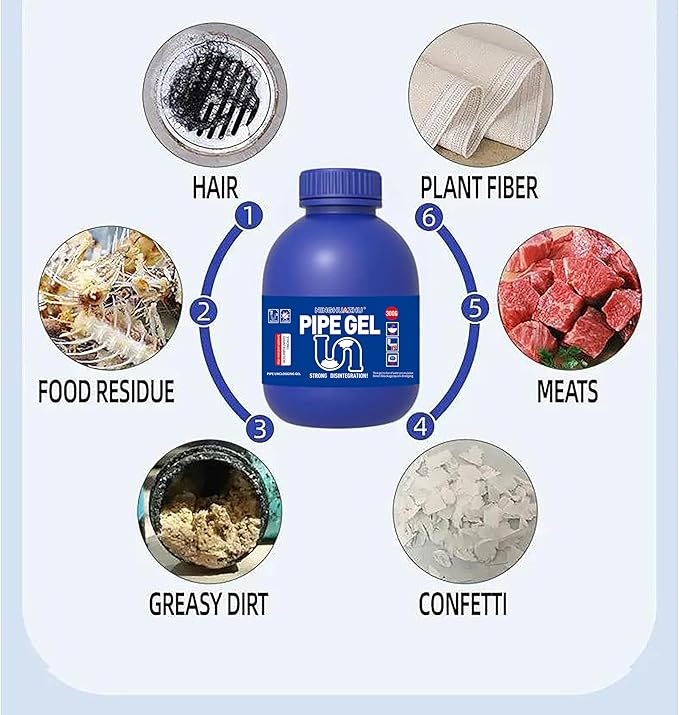 Professional Grade Drain Cleaner Heavy Duty Pipe Unblocker for Kitchen Sink Shower Bathtub Chemical Drain Opener (2)