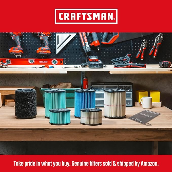 CRAFTSMAN CMXEVBE17250 2.5 Gallon 2.5 Peak HP Wet Dry Vac Portable Shop Vacuum Wet and Dry with Filter Bag Hose and Attachments for Cleaning in the Home
