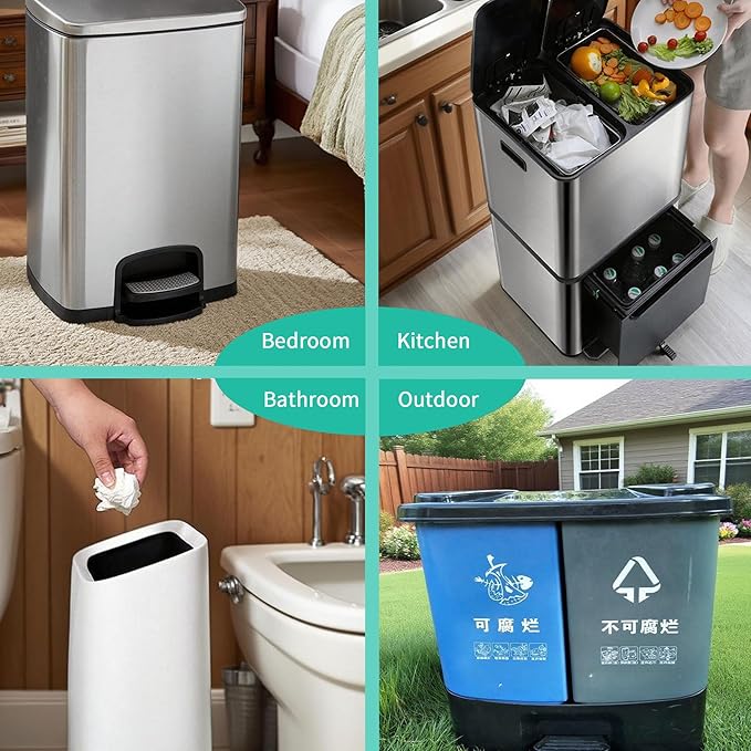 Quick-Dispense Strong Trash Bags 20-23Gal23 Gallon Trash Bags Kitchen DrawstringBlack Garbage Gags UnscentedLawn 1mil Heavy Duty (100)