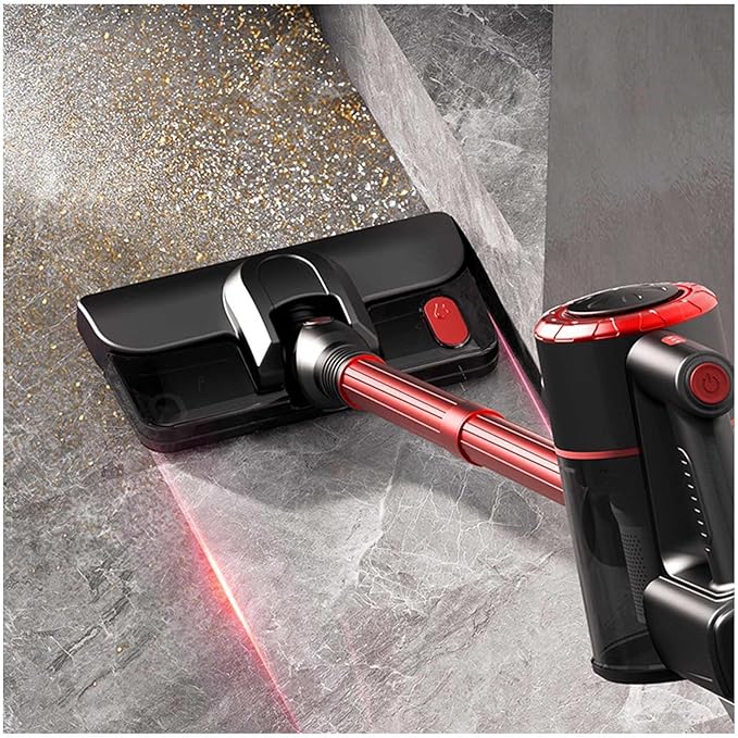 Lightweight and Versatile Cordless Mop 18Kpa 35mins Runtime Rechargeable Cordless Stick Vacuum Self-Standing Cordless Stick Vacuum for Car Home Office Pet Hair CleaningRed