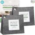 Moso Natural Air Purifying Bag 600g Premium Bamboo Charcoal Odor Absorber Room Deodorizer for Large Spaces Bedroom Kitchen Basement Pet Odor Eliminator for Home 21oz Charcoal Bags (2 Pack)