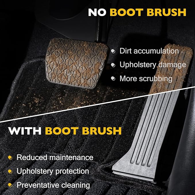 Truck Step Mounted Brush – Heavy Duty Boot Brush Cleaner for Trucks RVs SUVs &amp Semis – Fast Mud Removal with No-Tool Install – Built for Outdoor Work and Off-Road Demands