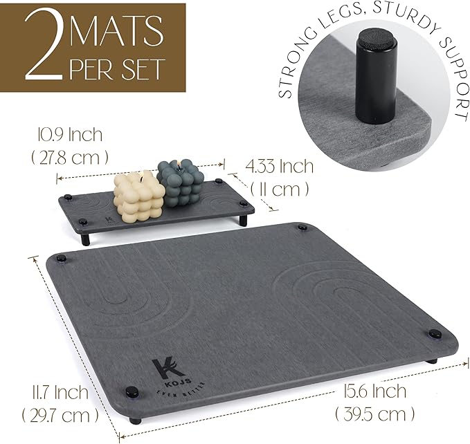 Stone dish drying mat for Kitchen counter diatomite stone dish anti- slip feet quick drying Odorless Heat Resistant eco-friendly mat 15.7 “x 11.8 “ and mini mat (Pure white 15.7 “ x 11.8 “)