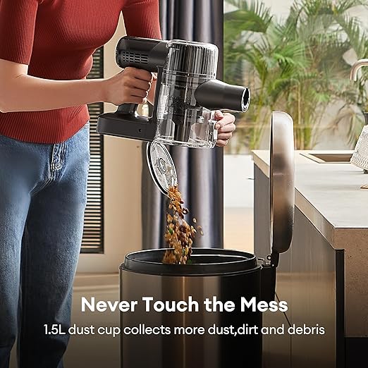 Ultenic Cordless Vacuum Cleaner 450W 40Kpa Stick Vacuum with Car Dashboard Screen Tangle-Free Brush for Pet Hair Max 45mins Runtime LED Display Tools for Hard Floor Carpet Car Cleaning U12