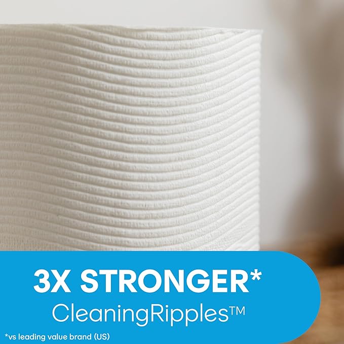 Cottonelle Ultra Clean Toilet Paper with Active CleaningRipples Texture 1-Ply Strong Bath Tissue 24 Family Mega Rolls = 132 Regular (4 Packs of 6) White