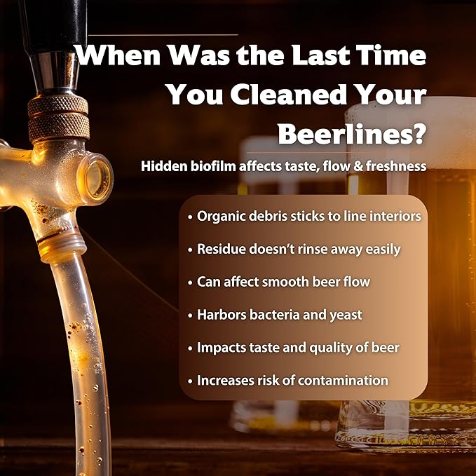 Multi-Enzyme Beer Line Cleaner Liquid - Non-Corrosive Removes Organic Buildup - 1 Gallon