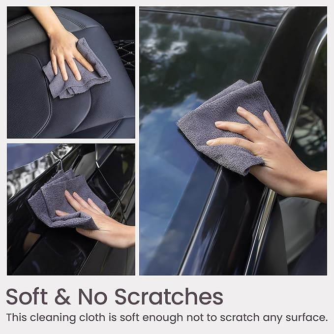 Greenfound Microfiber Cleaning Cloth Roll -80 Pack 11.5x11.5 Tear Away Towels Reusable and Washable Rags Grey
