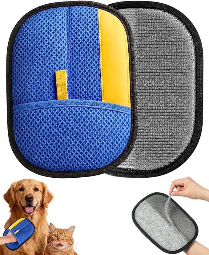 Pet Hair Removal Glove Upgraded Thickened Pet Hair Remover Glove for Cats &amp Dogs Reusable Powerful Cat Grooming Gloves Pet Hair Remover Tool for Clothing Couch Furniture Car Seats
