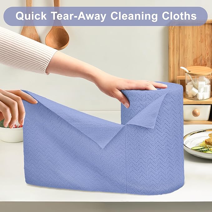 LIVOS Microfiber Cleaning Cloth Roll - 80 Pack Reusable Paper Towels Microfiber Towels for Cars Super Absorbent Lint Free Cleaning Rags for House Kitchen Window-Light Purple 11.5x11.5
