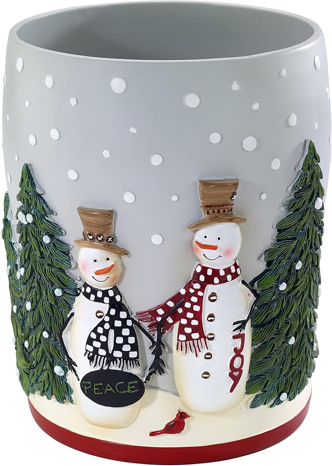 Avanti Linens - Waste Basket Decorative Trashcan Guest Bathroom Essentials Holiday Home Decor (Country Friends Collection)