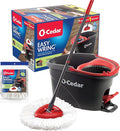 O-Cedar Easywring Microfiber Spin Mop &amp Bucket Floor Cleaning System with 1 Extra RefillRed / Gray