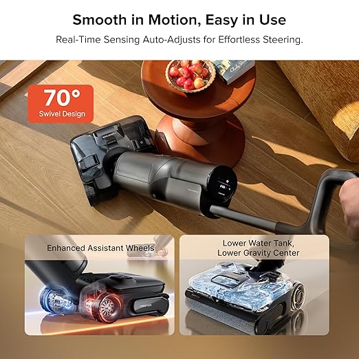 roborock F25 ACE Pro Foam Wet Dry Vacuum Cleaner Cordless Vacuum Mop 25000Pa Foam Spray Mop 203°F Self-Cleaning Hard Floor Cleaner Machine for Tile Hardwood Floor Gentle Cleaning 180° Lie Flat