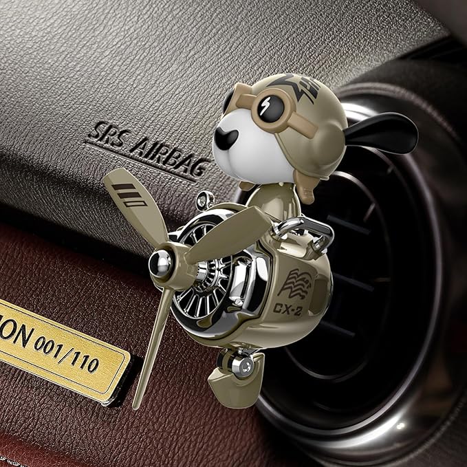 Pilot Car Air Freshener Cute Dog Car Vent Clip Air Freshener Automotive Air Outlet Fan Diffuser Automotive Interiors Vent Decoration (Shake Head Style - Dog)