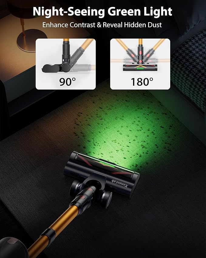 Cordless Vacuum Cleaner 75Mins/55KPa/650W Self-Standing Stick Vacuum Cleaners for Home Rechargeable Lightweight Anti-Static&ampAnti-Tangle Brush for Hard Floor Carpet Hardwoods Pet Hair