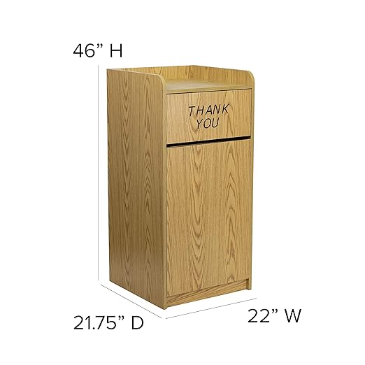 EMMA + OLIVER Wood Tray Top Receptacle in Oak
