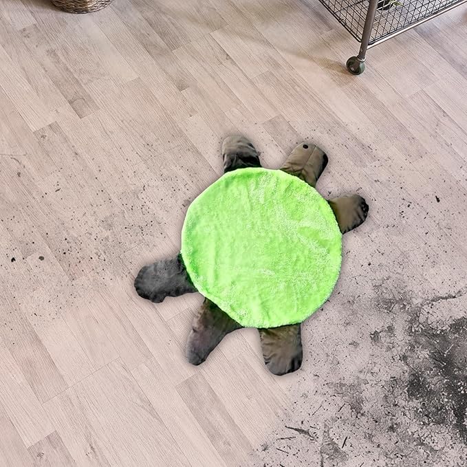 Turtle Foot Mop Cute Double-Sided Turtle-Shaped Washable Reusable Floor Cleaning Pad for Dust and Hair on Home and Office Floors (23.62 in)