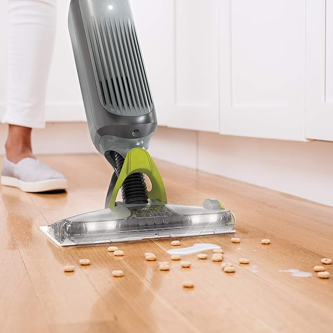 Shark VM252P10 VACMOP Pro Cordless Hard Floor Vacuum Mop with LED Headlights 12 Disposable Pads &amp 12 oz. Cleaning Solution Charcoal Gray