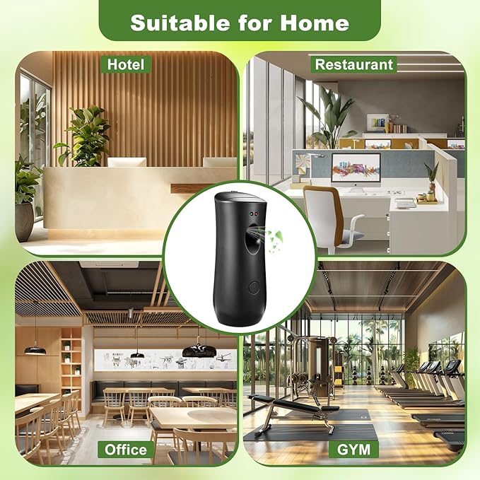 12 Pack Automatic Air Freshener Spray DispenserWall Mounted or Free Standing Auto Freshener Dispenser Aerosol Sprayer for Hotel Office Living Room Bathroom Commercial PlaceBlack