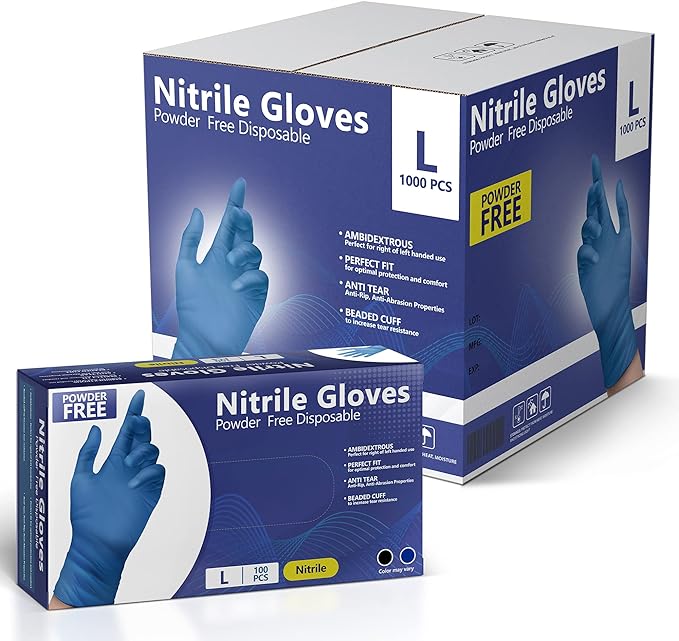 Nitrile Gloves Disposable Gloves Comfortable Powder Free Latex Free | 100-1000 Gloves