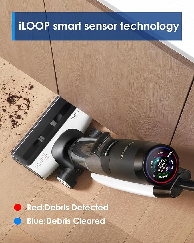 Tineco Floor ONE S7 FlashDry Smart Cordless Wet Dry Vacuum Cleaner Long Runtime Great for Sticky Messes Self-Cleaning 158℉Hot Air FlashDrying Dual-Sided Edge Cleaning Extended Battery Lifespan