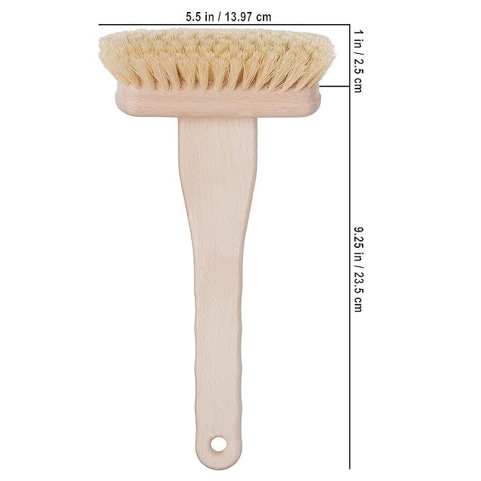Redecker Tampico Fiber Bathtub Brush with Untreated Beechwood Handle 100% Made in Germany 10-5/8 inches Angled Design Natural Bristles are Heat-Resistant and Retain Shape Hanging Loop for Storage