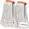 Nine Forty 2-Pack Industrial and Commercial-Grade Looped End Wet Mop Head Refill - Heavy Duty 20 Inch 4-Ply Premium Synthetic Yarn - for Optimal Absorption and Durability - White (2 Pack Large)