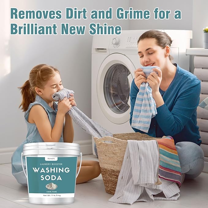 11 lb Sodium Carbonate Washing Soda Super Washing Soda For Laundry 100% Pure Household Cleaner Ideal For Cleaning Kitchens And Bathrooms Washing Soda For Dishwasher