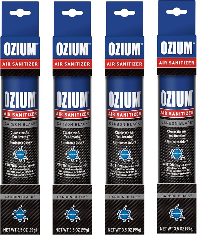 Ozium Air Sanitizer and Odor Eliminator Vanilla and Carbon Black Scents (3 + 4 Pack)