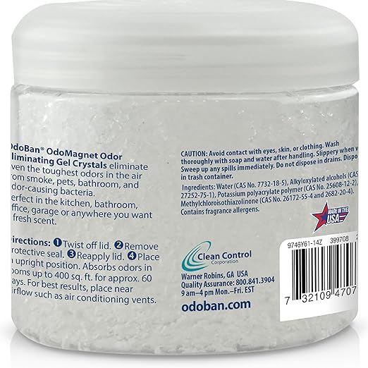 OdoBan OdoMagnet Odor Eliminating Gel Crystals 4-Pack 14 Ounces Each Fresh Air Scent