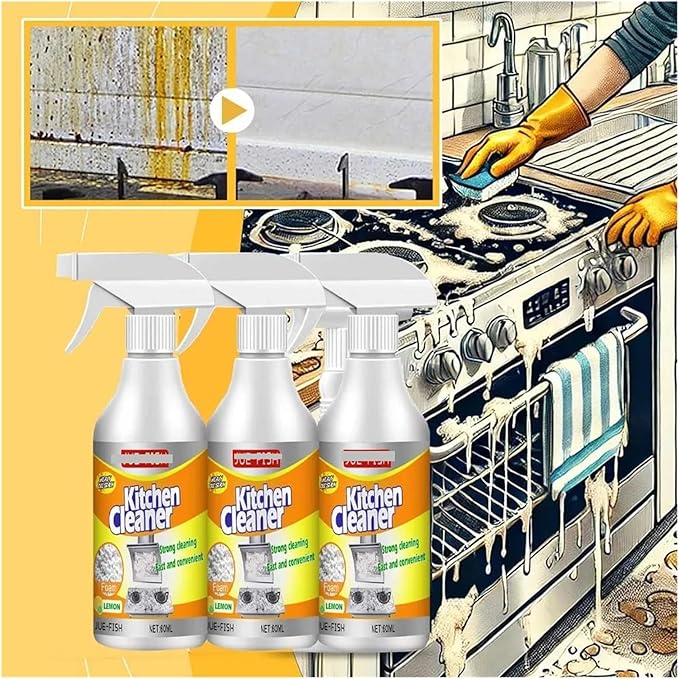Kitchen Grease Cleaner - Compatible with Durdao 60ml Heavy-Duty Grease Remover Powerful Degreaser Cleans Racks Ovens and Stoves Household Stove Cleaning Spray(1pcs)