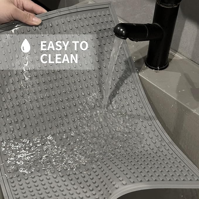 4 Pack Grey Rubber Bar Mat for Countertop -Grey 18 x 12 Large Bar Mats for Bartending Spill Mat for Home Kitchen &amp Bar Accessories Dish Drying Cocktail Service Mat