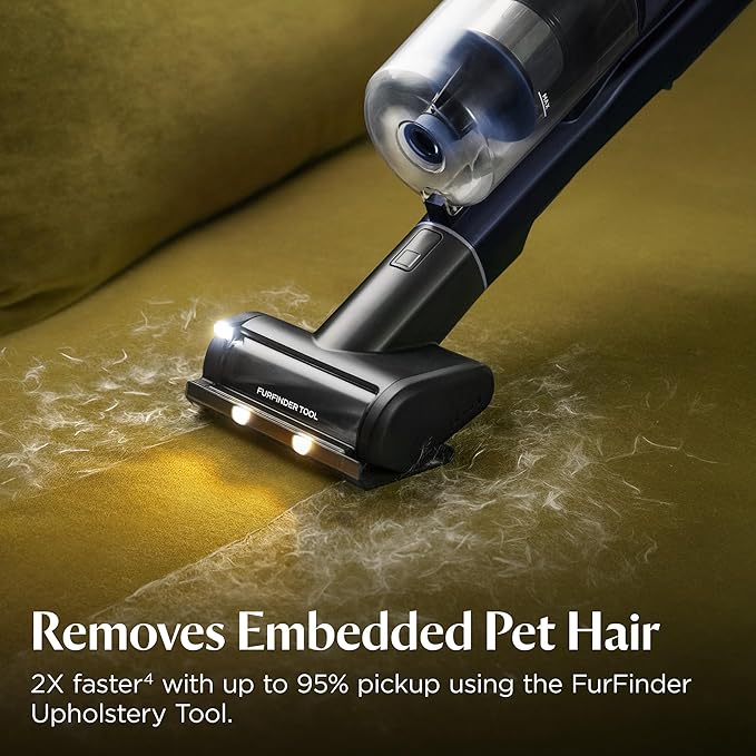 Bissell PowerClean DualBrush 280W Self-Standing Cordless Vacuum DualBrush &amp AutoAdapt Tech Self-Cleaning Brush Roll Strong Suction Removeable Battery Upholstery Tool &amp Bright Headlights