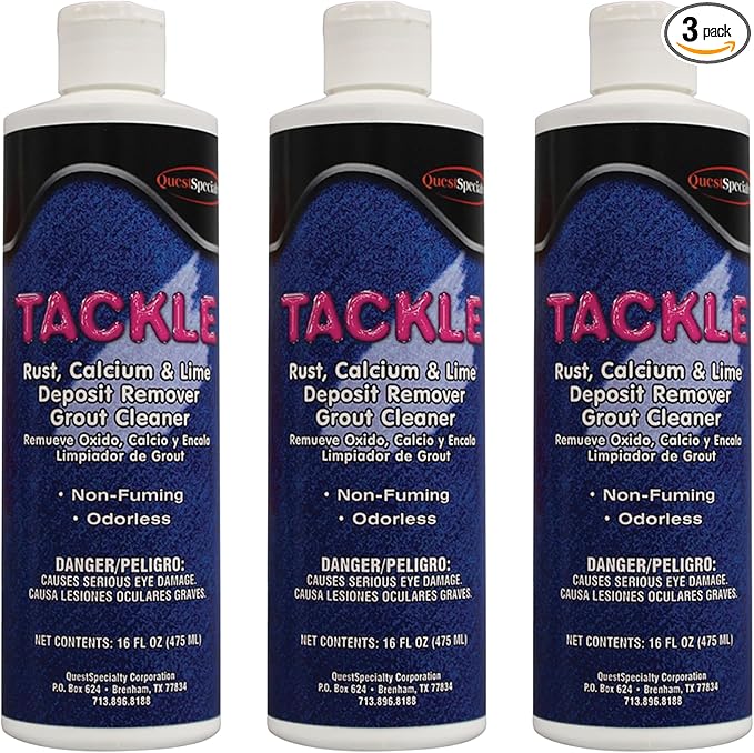 Quest 3010 TACKLE Rust Calcium and Lime Deposit Remover Grout Cleaner Pints (3 Pack)
