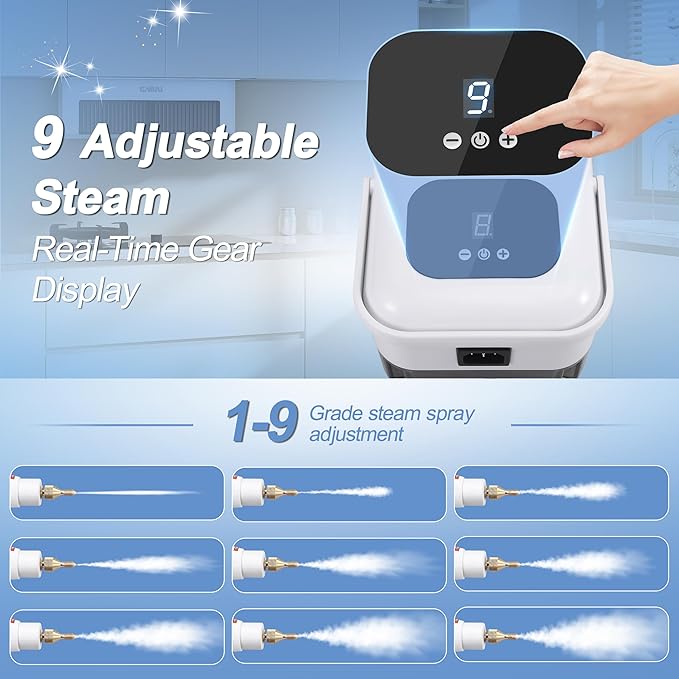 ALILYY Steam Cleaner 2500W Handheld Steam Cleaner for HomeSteamer for Cleaning with 42oz Water Tank6 Cleaning Attachments for Cleaning Stubborn StainsGreaseFloorsCouches &amp Cars